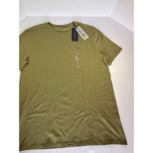 Tommy‎ Hilfiger Mens Crew Neck T Shirt Olive Green Short Sleeve Large L